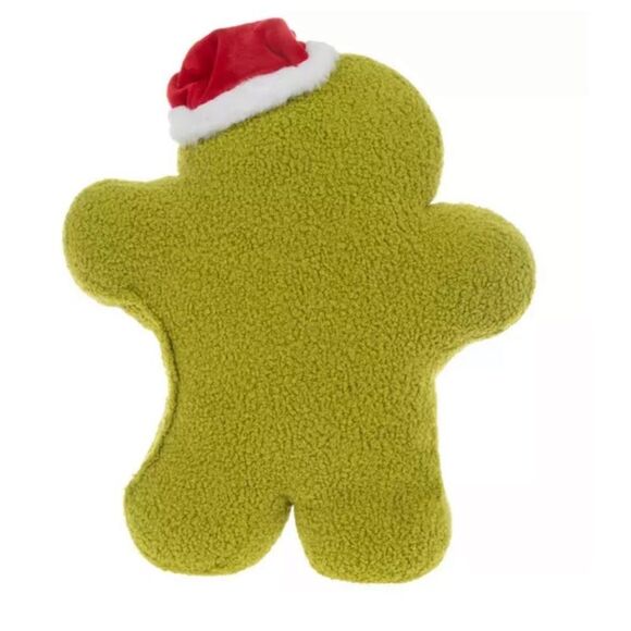 Gingerbread Grinch Pillow Grinch Plush with Santa Hat - Picture 3 of 3